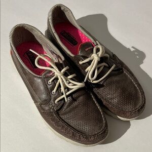 Sketchers On The Go Goga Mat Technology Boat Loafers Nautical Womens 9.5 Brown